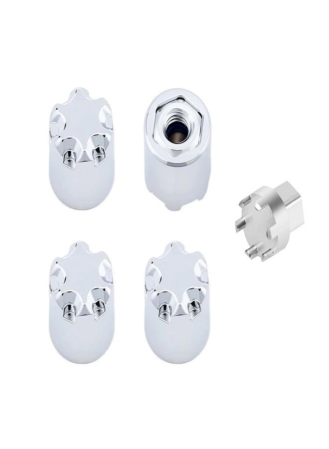 TCRC 4PCS Aluminum M2 Wheels Center Caps Lock Nuts for Axial SCX24 AX24 1/24 RC Crawler Upgrade,Chrome
